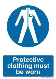 Home / ACM signs / PPE gear signs / Protective clothing must be worn mandatory sign