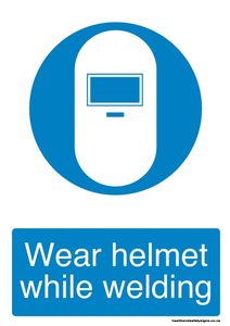 Home / ACM signs / PPE gear signs / Wear helmet while welding
