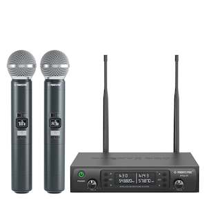 Wireless Microphones: Dual Handheld Wireless Mic Set PTU-71-2H - Phenyx Pro