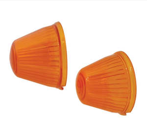 Carmann Ghia: Indicator lens, front bullet, PAIR - Ghia 1960 to 1963
