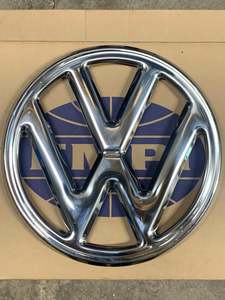 Body Trim: Nose badge 10 inch, stainless steel- Kombi 1968 to 1972