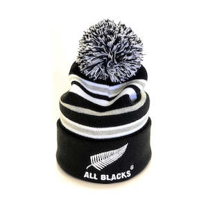 Striped Pom Pom Beanie