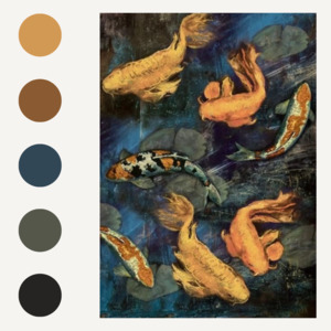 DECOUPAGE FIBER PAPER - KOI POND