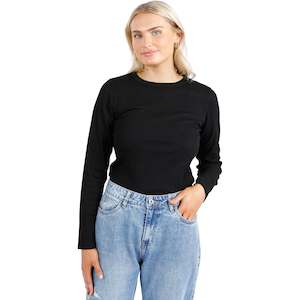 Sweatshirts And Tee Shirts: Elm Elle Long Sleeve Rib Tee