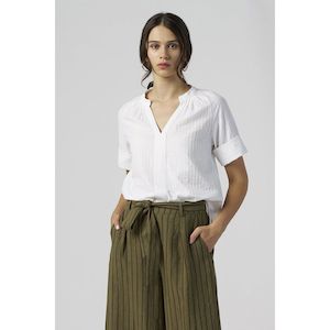 Madly Sweetly: side swipe top white (Last one size 10 )