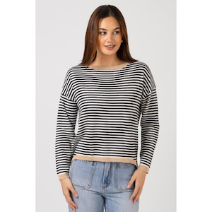 Knitwear: Street Jumper black stripe