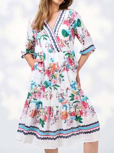 Pandora dress white multi