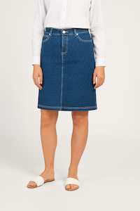 Skirts: printed denim skirt kansas