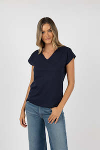 Sweatshirts And Tee Shirts: Must have V neck Tee Navy