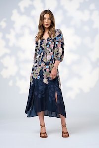 Maeve midi dress indigo multi