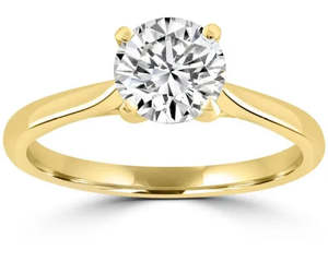 Rings: 18ct Yellow Gold 1.50ct Round Diamond Ring #25165