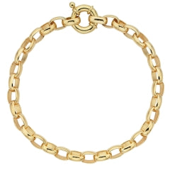 Bracelets: 9ct Yellow Gold Smallest Oval Belcher Bracelet #20965