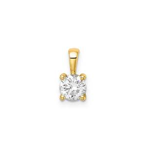 9ct Yellow Gold 0.75ct Lab Grown Diamond Claw Pendant #25454