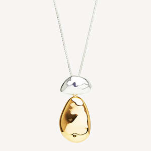 Pendants: Najo Double Pebblet Two Tone Pendant #25140