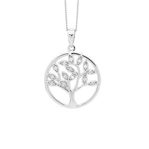 Ellani Tree of Life Pendant with Cubic Zirconia's #