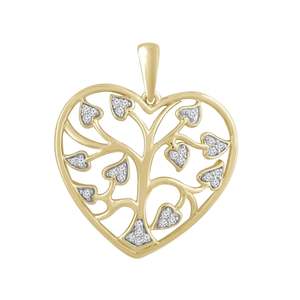 9ct Yellow Gold & Diamond Tree of Life Pendant #24913