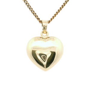 9ct Yellow Gold Polished Puff Heart Pendant #24909