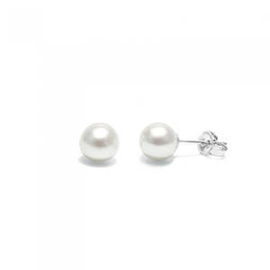 Earrings: 10ct Yellow Gold Freshwater 5mm White Pearl Studs #24601