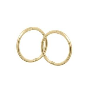 Earrings: 9ct Yellow Gold  14mm Sleeper Earrings #
