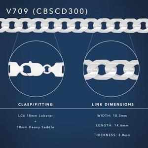 Chains: Sterling Silver Concave Bevel Curb Chain #