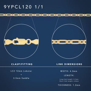 Chains: 9ct Yellow Gold 1/1 Figaro Paper Link Chain #24970