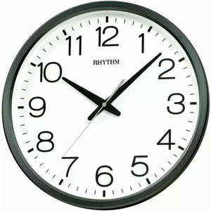 Clocks: Rhythm Wall Clock with 3D Numerals (Black) #25301