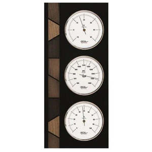 Barometers: Fischer Modern & Black Chrome Weather Station #24623