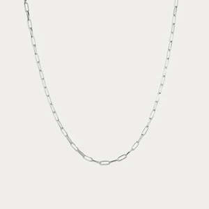 Anklets: Sterling Silver Silver Small Paperclip Chain Anklet#