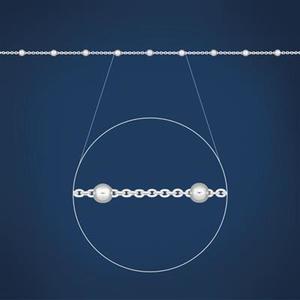 Anklets: Sterling Silver Anklet Cable and Ball Chain #25395