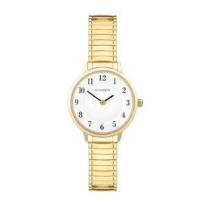 Sekonda Womens Gold Stainless Steel Classic White Dial Watch 28mm #25613