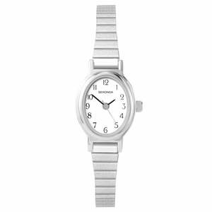 Watches: Sekonda Womens Silver Stainless Steel White Dial Watch 21mm #25601