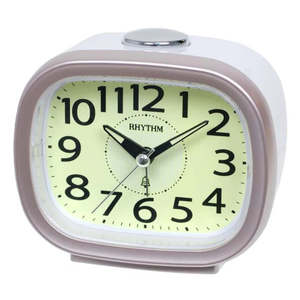 Clocks: Rhythm Alarm Clock – Glow Dial Pink #