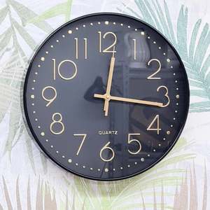 Clocks: Clock Wall C58 Black #25578  #25579