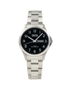 OCD Stainless Steel Work Watch Black Face #25742