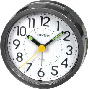 Clocks: Rhythm Alarm Clock - 9.2cm Black #25712