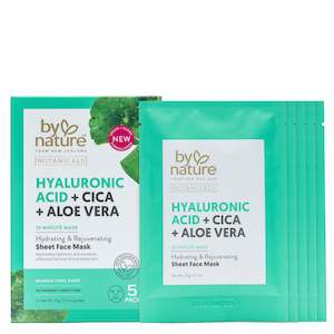 Sheet Mask: Hyaluronic Acid + Cica + Aloe Vera Face Mask - 5 Pack