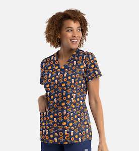 Scrub Top: PRINT TOP - PUMK (PUMPKIN SLICE)