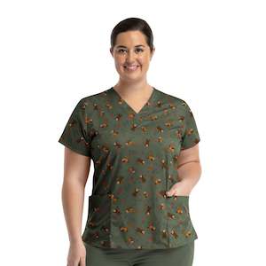 Scrub Top: PRINT TOP - BRBY (BEAR-Y BEAR-Y)