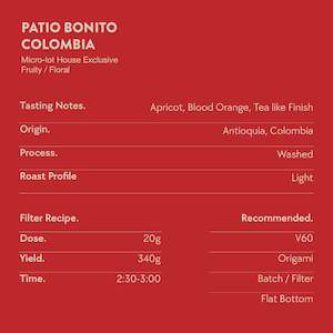 Colombia Patio Bonito Pink Bourbon Washed