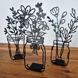 Gifts For Her: Charming 3D Printed Mason Jar Flower Decor (Set of 3)