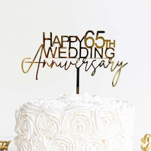 Gifts For Him: 65th Wedding Anniversary Cake Topper