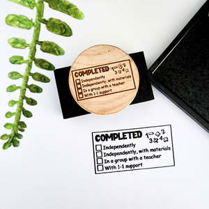 Teacher Stamps: Completed - Maths Assessment Teacher Stamp | Handheld Marking Stamp