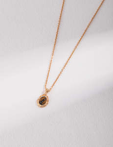 Necklaces: Pure silver necklace with a tiger eye stone pendant