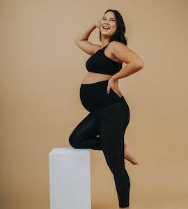 Any 2 For 120: Maternity Leggings - Classic 7/8 Length w Pockets Black