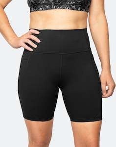 Postpartum Shorts: High Waisted Running Bike Shorts - Power Fit 2.0 Black
