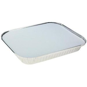 Single Serve Pie Tart: Uni-Chef Rectangle Shallow Foil Half Gastronorm with Lid