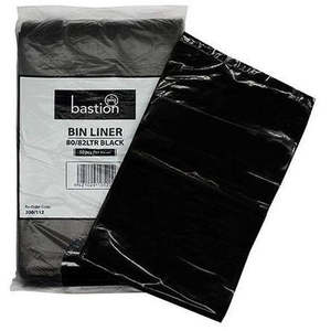 Bastion Large Waste Bin Liner 80ltr Black