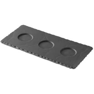 Buffet Servingware: Revol Basalt Tray With 3 Wells - 250X120