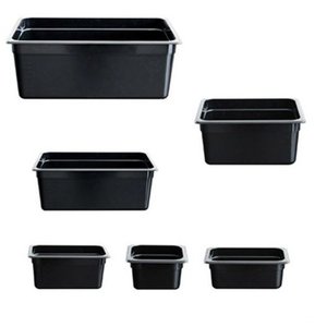 Gastronorm Pans: JW-P112B - Black Poly 1/1 x 65 mm Gastronorm Pan