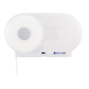 Pacific Hygiene Double Jumbo Toilet Roll Dispenser - White
